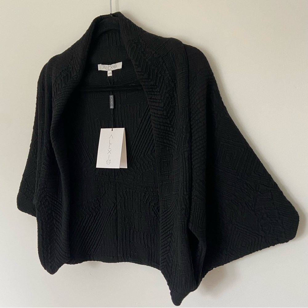 ALEXIS NWT Abbey Short Poncho in Black size XS